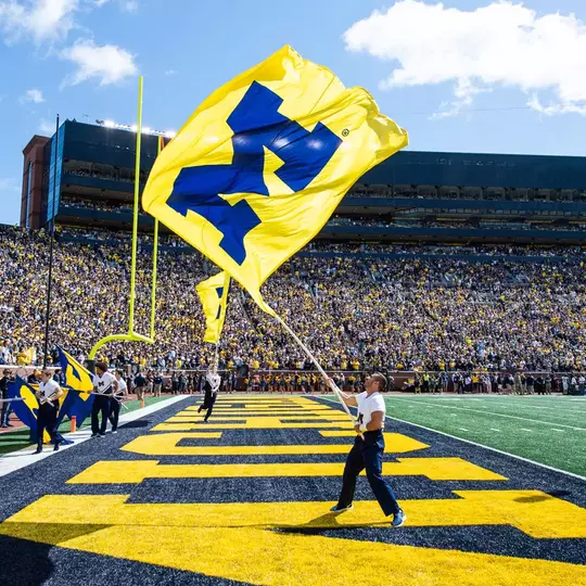 Michigan Stadium Big House Block M flag generic