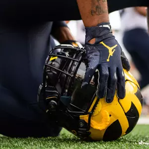 Michigan generic away blue helmet nike jordan