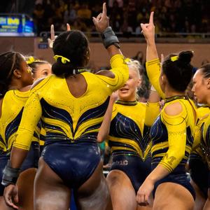 Women's Gymnastics Team Huddle