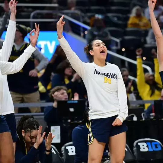 Women's Basketball Bench Celebration