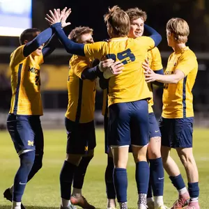 Michigan Men's Soccer Huddle