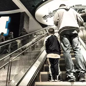 Men's Basketball Crisler Center Escalator