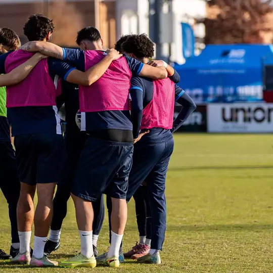 Michigan Men's Soccer Huddle
