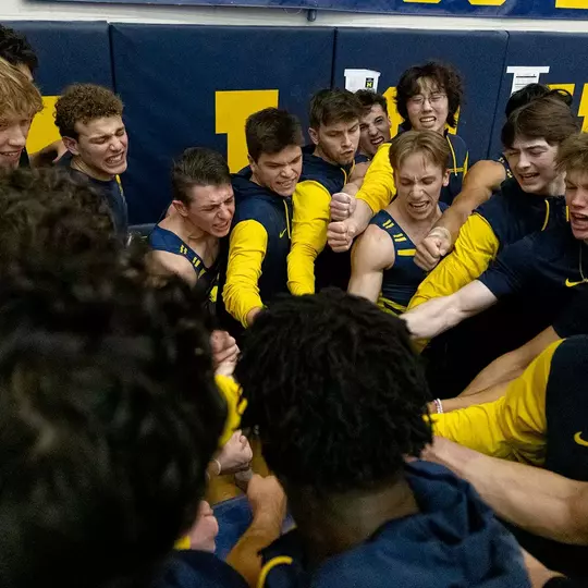 Michigan Men's Gymnastics Huddle