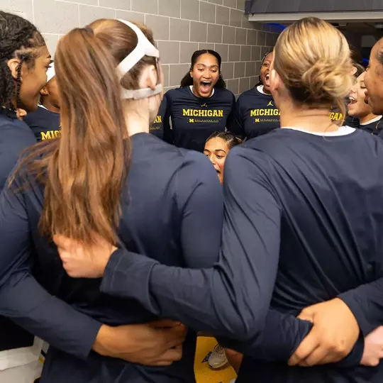 Michigan Women's Basketball Huddle