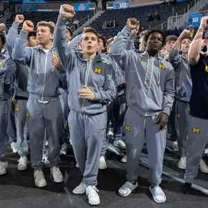 Michigan Men's Gymnastics celebration