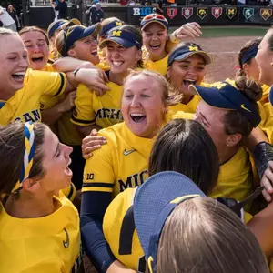 Softball team celebration