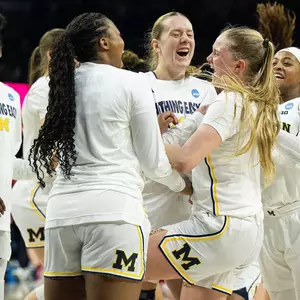 Women's basketball celebration