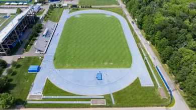Drone aerial images of buildings and facilities on the UD Athletics Complex. Pictured: - Stuart and Suzanne Grant Stadium (NS112)