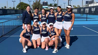 2026 Women's Tennis Florida Trip, Lucia Jorrin Fernandez, Emma Akselrod, Lara Russiniello, Katie Dollens, Amelia Gorman, Hanna Vinahradava, Payton Tomichek, Maryia Hrynashka, Navya Vadlamudi, Paulina Jurkowska