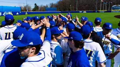 Baseball huddle photo