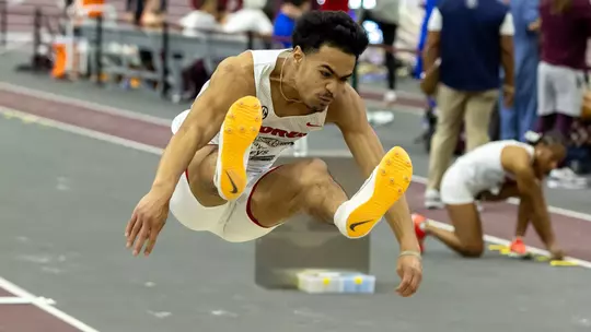during the 2025 SEC Indoor Track and Field Championships at R.A. "Murray" Fasken '38 Indoor Stadium in College Station, Texas on Thursday, February 27, 2025. (Kirk Meche)