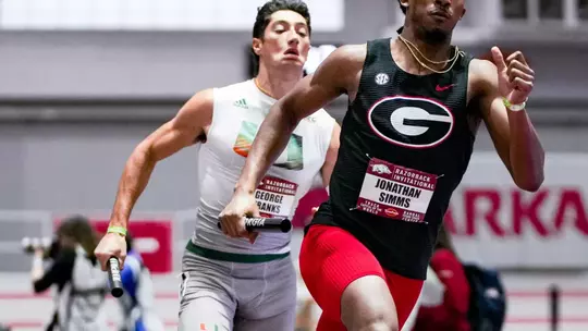 Georgia during the Razorback Invitational at the Randal Tyson Track Center in Fayetteville, Ark., on Saturday, Jan. 31, 2026. (Tony Walsh/UGAAA)