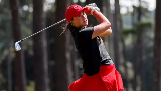 Gabriella Albert in a practice round at the UGA Golf Course (photo by Conor Dillon).