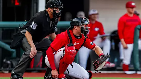 Georgia catcher and outfielder Daniel Jackson (3) during Georgia's game against Tennessee at Foley Field in Athens, Ga., on Saturday, March 14, 2026. (Conor Dillon/UGAAA)