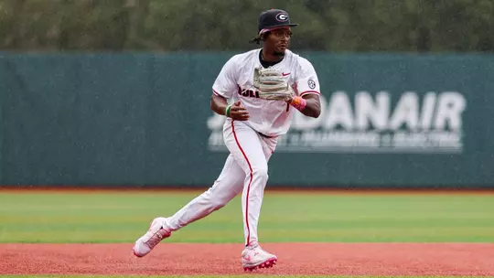 Georgia infielder and outfielder Tre Phelps (1) during Georgia's game against Tennessee at Foley Field in Athens, Ga., on Sunday, March 15, 2026. (Conor Dillon/UGAAA)