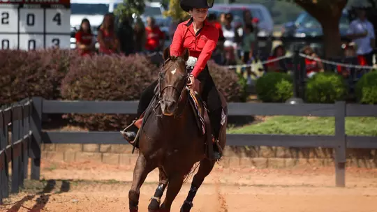 bbey Zawisza during the Georgia Equestrian Red and Black Scrimmage at UGA Equestrian Complex in Bishop, Ga., on Saturday, Sept. 20, 2025. (Leila Woods/UGAAA)
