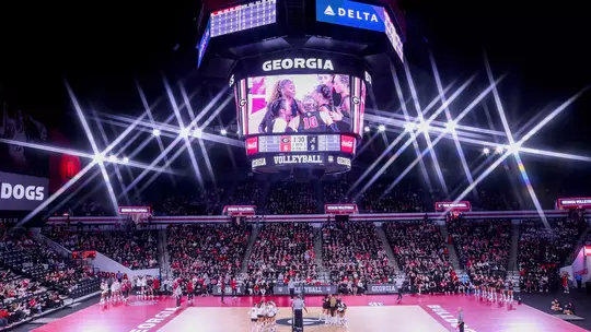 Stegeman Coliseum during Georgia's match against Alabama at Stegeman Coliseum in Athens, Ga., on Friday, Oct. 17, 2025. (Sofia Yaker/UGAAA)