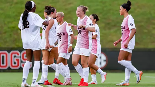 Georgia forward Emma Pettersen (33) during Georgia's exhibition match against Auburn at Turner Soccer Complex in Athens, Ga., on Wednesday, Aug. 5, 2026. (Conor Dillon/UGAAA)