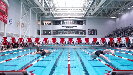 Georgia swimmer Roman Valdez, Georgia swimmer Drew Hitchcock during the Georgia Fall Invitational in Bauerle Pool at Gabrielsen Natatorium inside the Ramsey Student Center in Athens, Ga., on Friday, Nov. 21, 2025. (Conor Dillon/UGAAA)