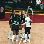 Volleyball at Rutgers huddle 2026