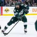 Tommy Bleyl passes the puck at New Hampshire on Oct. 24