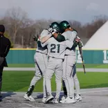 Celebration after Seymour home run at Eastern Michigan