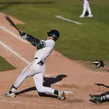 CJ Deckinga swings vs. Purdue