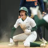 Ava Coffinger celebrates at home plate