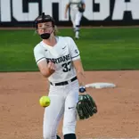 Carsyn Cassady delivers a pitch at Secchia Stadium