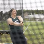 Rylan Finstrom throws the hammer at the Spartan Invite