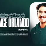 Men's tennis assistant coach Vince Orlando announcement graphic