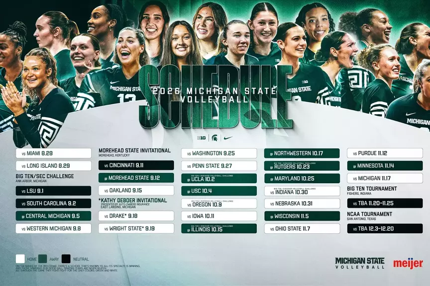 Volleyball complete 2026 schedule graphic