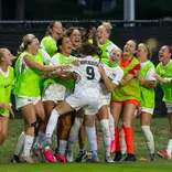 MSU Celebrates a Kayla Briggs goal in the 2026 season opener