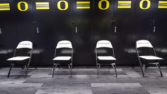 The Oregon Ducks MenĂ¢??s Tennis locker room at Mac Court and the Student Tennis Center in Eugene, Oregon on February 02, 2022 (Isaac Wasserman/ Eric Evans Photography)