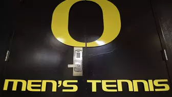 The Oregon Ducks MenĂ¢??s Tennis locker room at Mac Court and the Student Tennis Center in Eugene, Oregon on February 02, 2022 (Isaac Wasserman/ Eric Evans Photography)