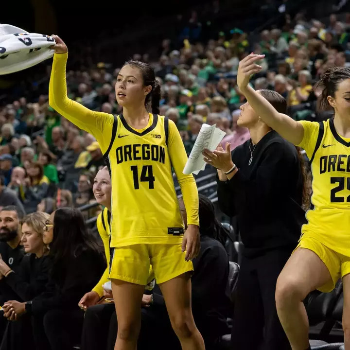 The Oregon women's basketball team takes on Grand Canyon on Nov. 11, 2025 at Matthew Knight Arena.