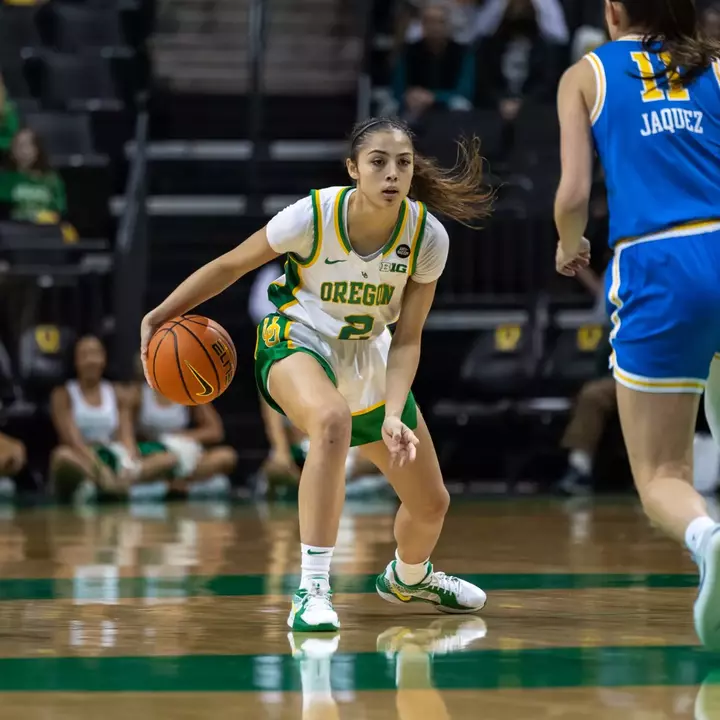 The Oregon women's basketball team takes on UCLA at Matthew Knight Arena on Feb. 9, 2025.