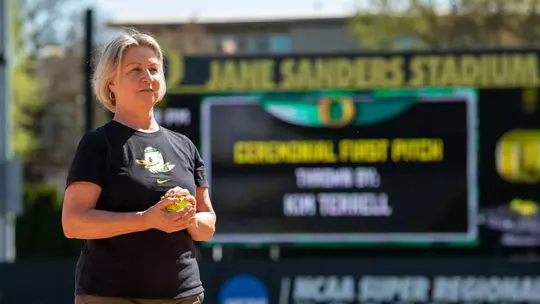 Kim Terrell Jane Sanders First Pitch