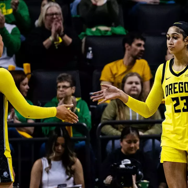 The Oregon women's basketball team takes on Penn State at Matthew Knight Arena on Jan. 24, 2026.
