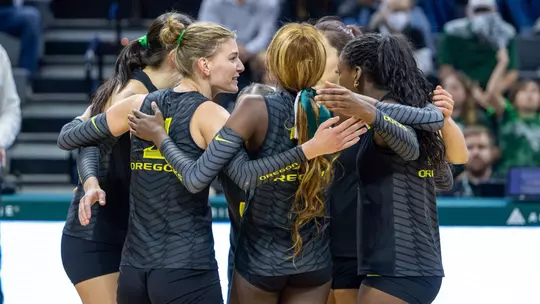 Team huddle at Michigan State (Oct. 9, 2026)
