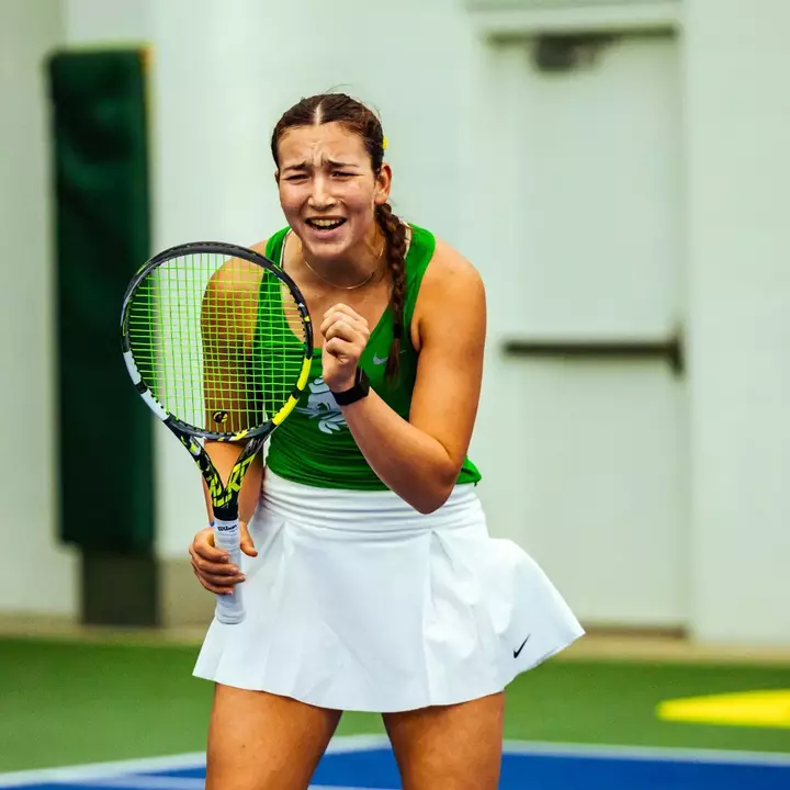 The Oregon women's tennis team takes on Seattle U at the Student Tennis Center on Feb. 14, 2026.