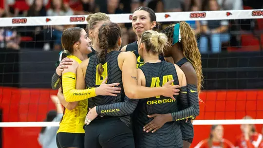 Team huddle celebration at SEMO (Aug. 30, 2026)
