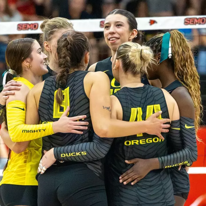 Team huddle celebration at SEMO (Aug. 30, 2026)