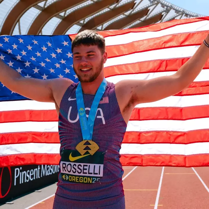 Simon Rosselli, WA U20 discus celebration