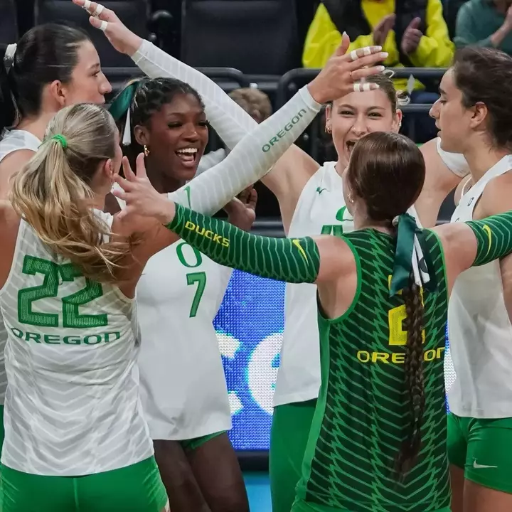 Team huddle celebration vs LIU (Sept. 4, 2026)
