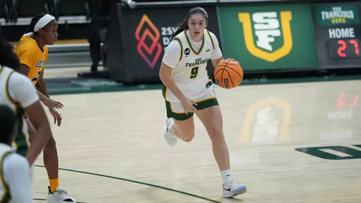 Aina Cargol dribbling vs. UNCG 2025