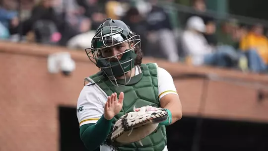 Zack Ramppen tapping his glove vs. CBU 2026