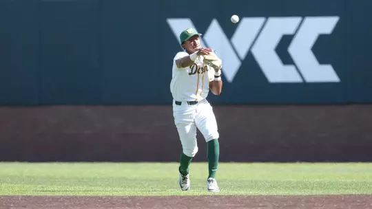 Jared Lewis throwing to first vs. Pacific 2026