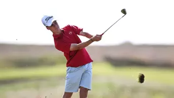 DEAL, ENGLAND - JUNE 17: Miles Wennestam of Switzerland plays a shot during Qualifying for the The Amateur Championship at Royal Cinque Ports Golf Club on June 17, 2025 in Deal, England. (Photo by Alex Burstow/R&A/R&A via Getty Images)